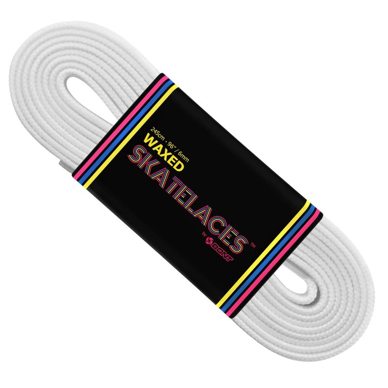 Bont Skates Waxed Laces - 6mm & 8mm - 47" 71" 79" 96" 108" - Snow White (8mm Wide / 71 inch / 180cm)
