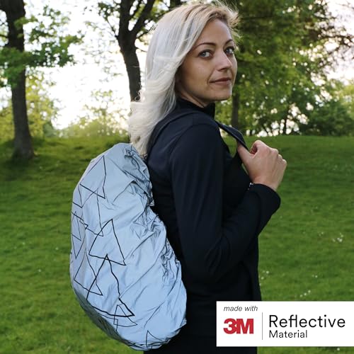 Salzmann Silver Reflective Backpack Cover, 3M Scotchlite Waterproof 28L Standard