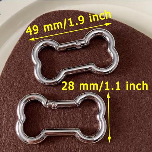 Silver Bone-Shaped Alloy Spring Trigger Snap Buckles 10 Pcs for Dog Collars & Bags