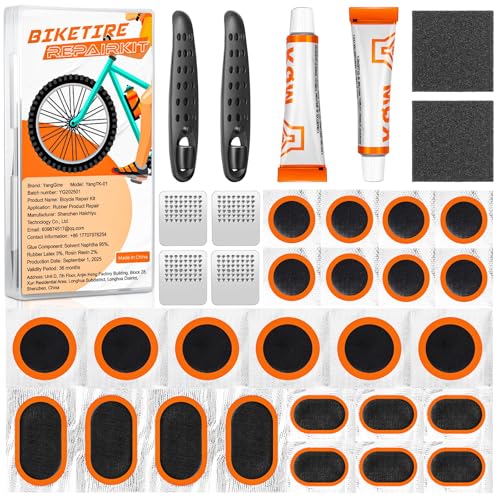 36-Piece Bike Tire Repair Kit with Tire Levers and Patches