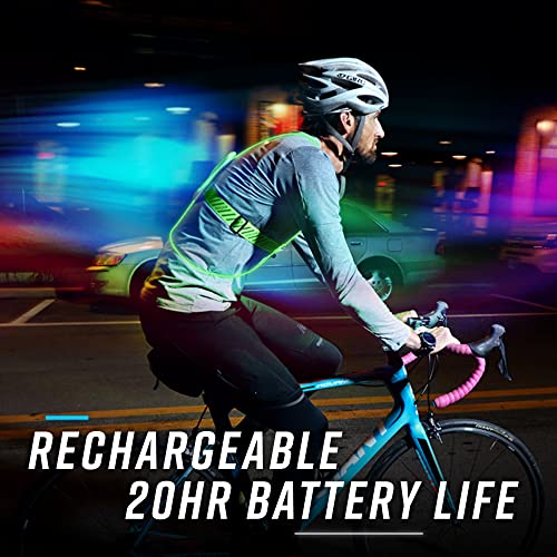 Multicolor Reflective Running Vest with Rechargeable LED Lights