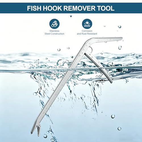 11.5-Inch Stainless Steel Fishing Hook Extractor - Serrated Jaw Dehooker