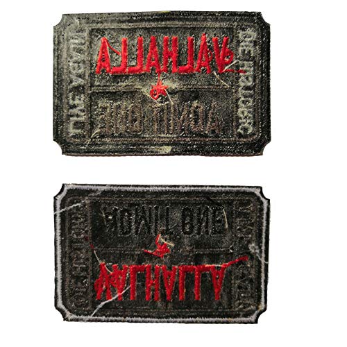 Ticket to Valhalla Tactical Morale Patch - Iron on Black & Pink