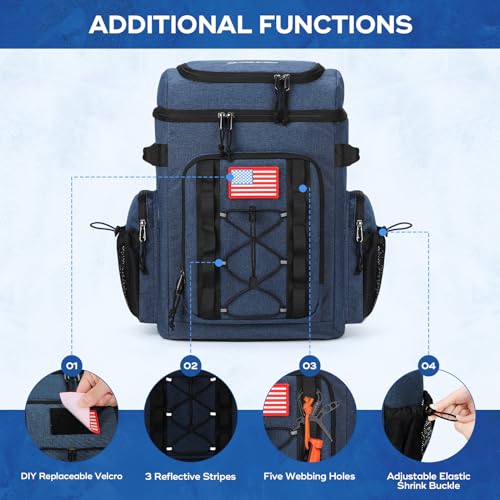 Maelstrom 35-Can Insulated Backpack Cooler, Leakproof Blue