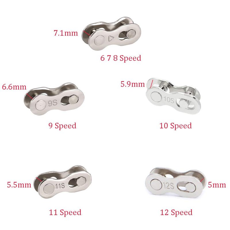 SUNTRADE 8 Pairs Reusable Bicycle Missing Link for 6, 7, 8, 9, 10,11,12 Speed Chain (12 Speed)