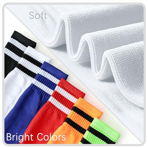 Kids Soccer Socks Boys & Girls 7-10 Years 6 Pairs Unisex Knee High Sports Socks