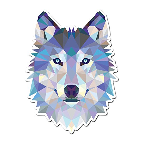 Low Poly Geometric Ice Wolf Vinyl Decal - 4in