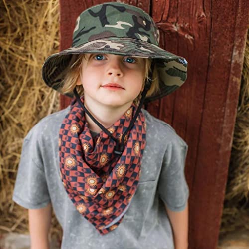 Kids Camouflage Sun Bucket Hat - 7-14 Years / Army Green