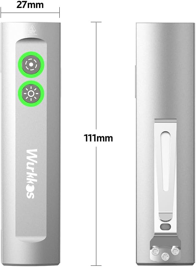 Wurkkos HD01 EDC Flashlight - 1200 Lumens Rechargeable with RGB & Green Light | Magnetic Pocket Light for Outdoors & Emergencies