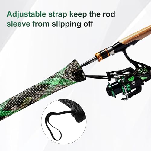 Knitsoquo Fishing Rod Sleeve 4-Pack, Rod Protector Covers for Spinning & Casting Poles