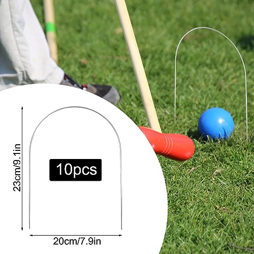 10 Pack Steel Croquet Wickets Replacement Hoops - 9 x 7.8 Inch