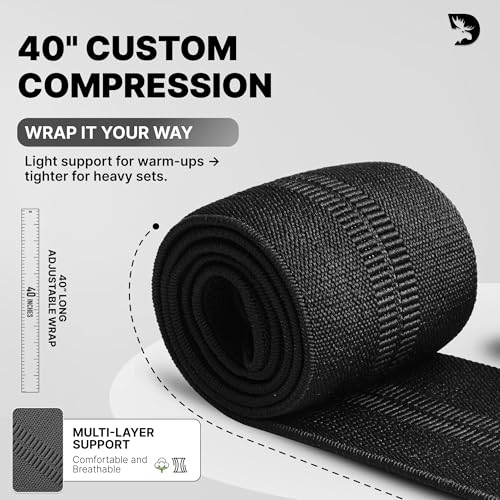 Adjustable Elbow Wraps for Weightlifting - One Size Black