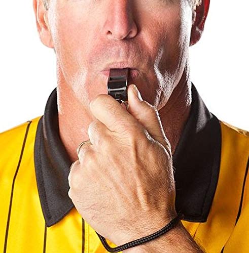 12 Pack Black Sport Whistles with Lanyards for Coaches & Referees
