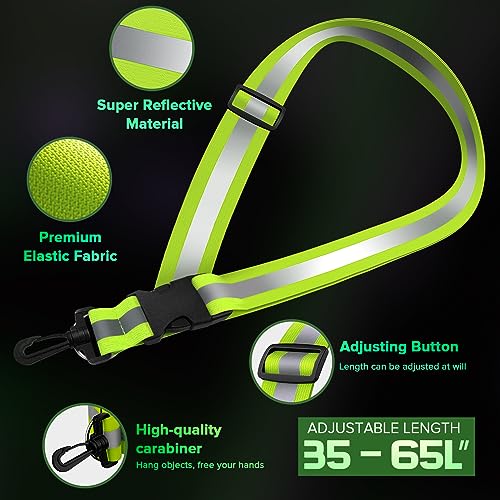 High Visibility Reflective Sash with 2 Armbands for Safety Walking & Running