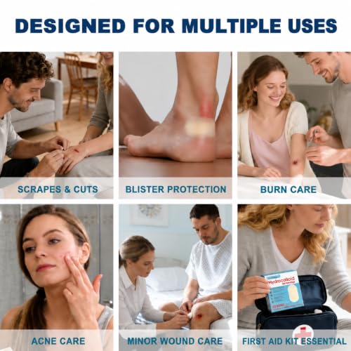Hydrocolloid Wound Bandages - Fast Healing, Waterproof, 40 Count