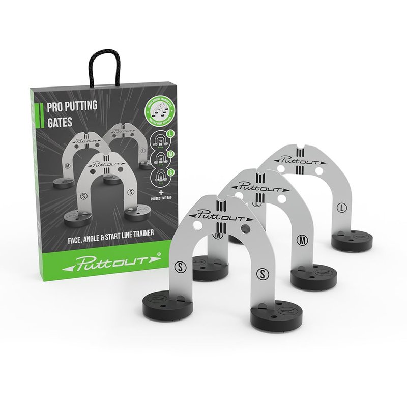 PuttOUT Pro Putting Gates – Golf Training Aid for Face Angle Control with 3 Adjustable Gate Sizes
