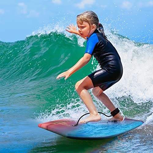 33-Inch Lightweight Body Board with EPS Core & Leash - Blue