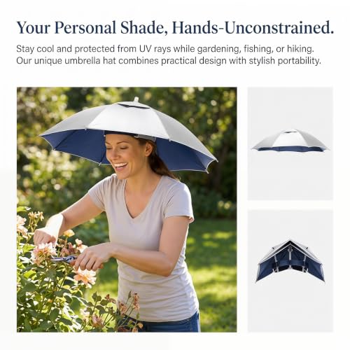 25-Inch Umbrella Hat for Fishing, Golf, Gardening & Outdoor Use