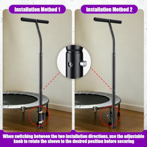 Adjustable Trampoline Handlebar for Fitness Rebounders - Quick-Release