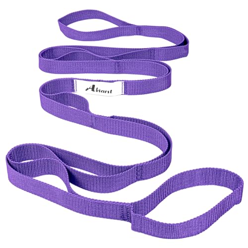 Stretching Strap Yoga Strap - 10 Loops Non-Elastic - Purple
