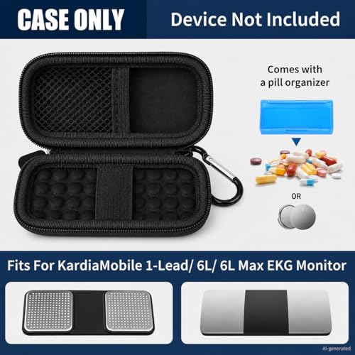 Hard EKG Monitor Case for KardiaMobile 1-Lead 6L - Dark Black
