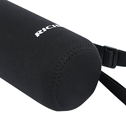 RICHEN 1000ml Neoprene Water Bottle Carrier Bag with Adjustable Shoulder Strap - Black