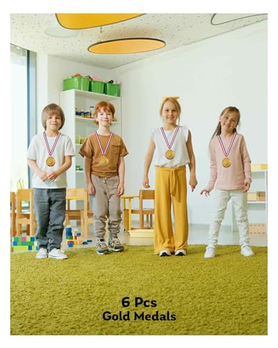 Gold Award Medals - 6 Pcs 1st Place Olympic Style with Ribbons