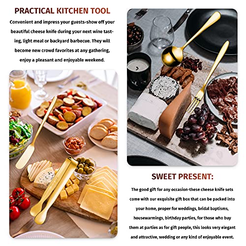 Patelai 14 Pcs Charcuterie Utensils Cheese Knife Set - Golden