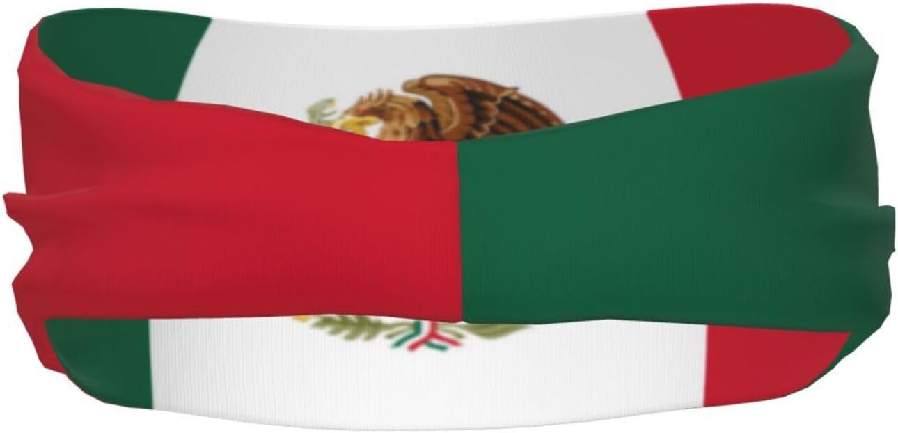 Mexico Flag Headbands - Stretchy Sports Sweatbands for Men & Women | Ideal for Basketball, Yoga, Workout