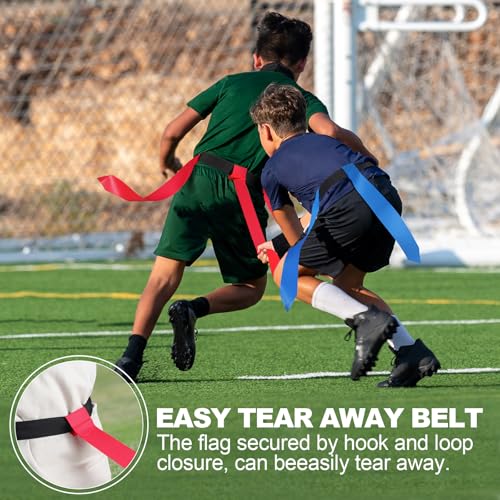HASITE 4-Pack Flag Football Belts Sets for 2-30 Players Adjustable Youth & Adult