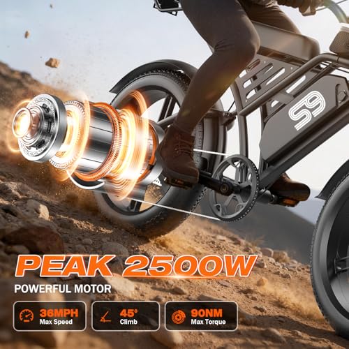 2500W Electric Dirt Bike for Adults - 36MPH All-Terrain E-Bike