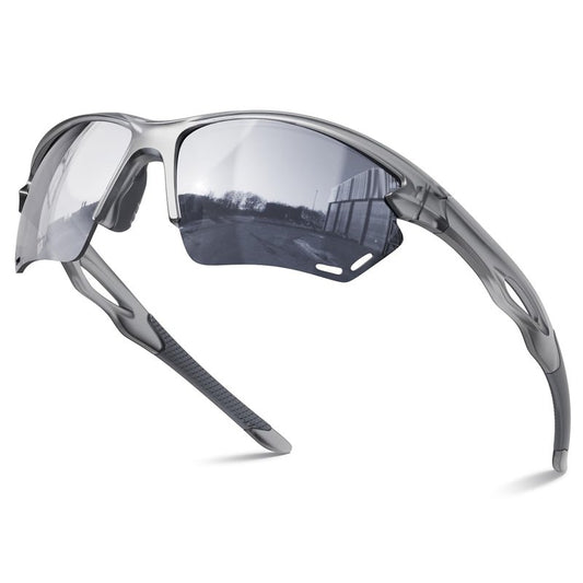 Polarized Sports Sunglasses for Men Women, Idea for Baseball Cycling Fishing Running Driving Golf Motorcycle silver Glasses TR90 Unbreakable Frame