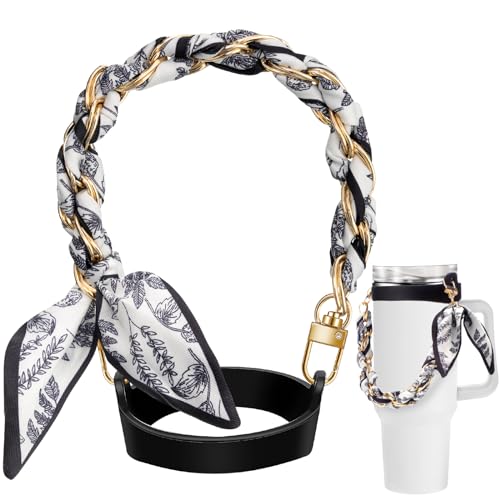 Silicone Water Bottle Carrier Handle with Decorative Scarf Strap