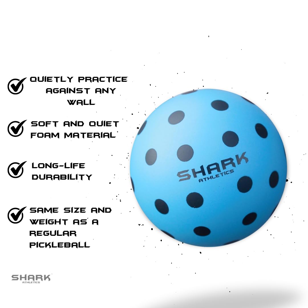 shark athletics Quiet Pickleball Balls - Indoor Practice Foam Pickleball Training Balls, Soft & Silent Pickleball Balls, 2-Pack