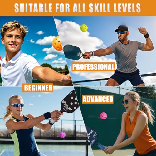 6 Pack High-Durability Pickleballs with Mesh Bag - Colorful & Consistent Bounce
