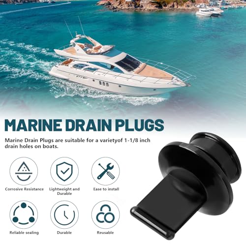Push-In Boat Drain Plug Replacement for T-H Marine 1-1/8" Thru-Hull