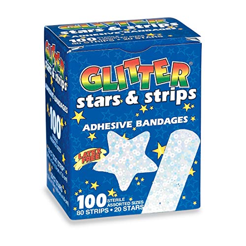 Glitter Stars and Strips Bandages - 100 Count Pack