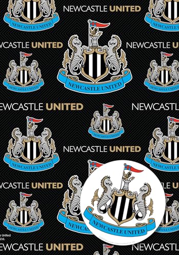 Newcastle United FC Wrapping Paper - 2 Sheets & 2 Tags, 70cm x 50cm