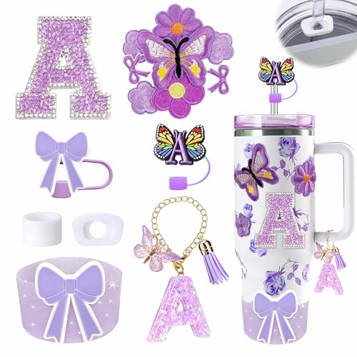 Stanley Cup Accessories Set - 15PCS Personalized Kit, Purple A