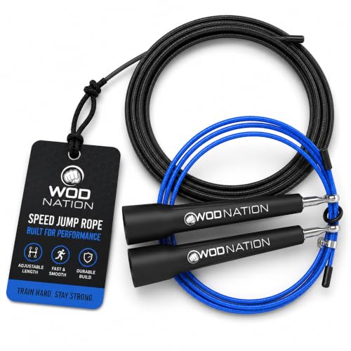 Adjustable Speed Jump Rope - Durable Fitness Skipping Rope for Men, Women & Children - Black