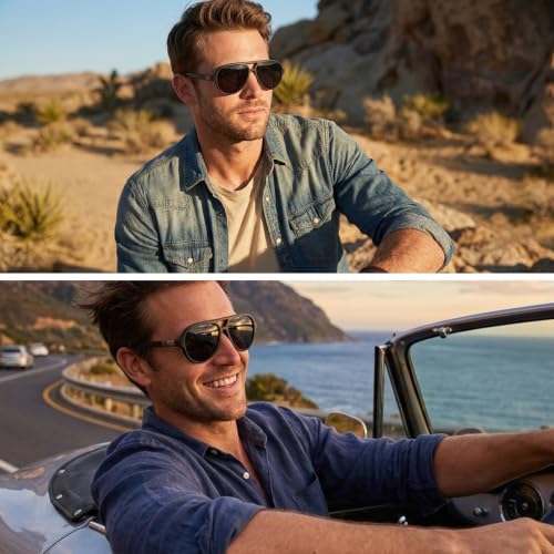 VentiVenti Men's Polarized Aviator Sunglasses 65mm Matte Black Frame Smoke Lenses