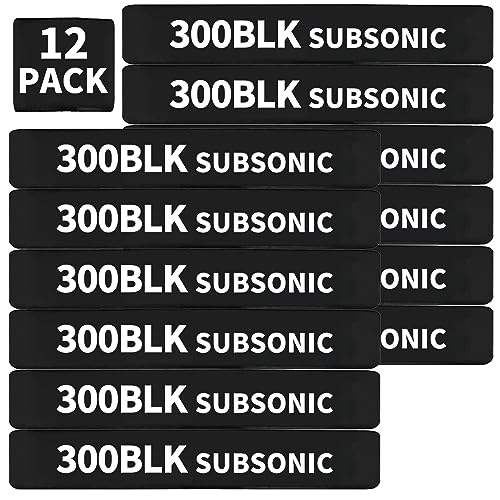 300 BLK Subsonic Magazine Marking Bands - 12 Pack Black & White