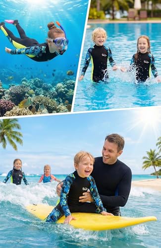 Kids Wetsuit 2.5mm Neoprene Full-Body Suit for Swimming & Surfing, Green, Size 10