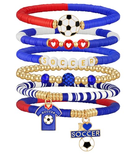 Heishi Beaded Sports Bracelets for Soccer & Football Fans