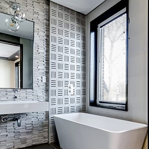 12 x 16 Inch Simple Lines Stencils for Wall and Tile, Super Large Modern Wall Stencil, Resuable Geometric Stencil for Painting on Wall, Tile, Floor, Wood, Patio and Concrete