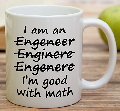 Retreez Funny Engineer Mug - I'm An Engineer Good With Math 11 Oz Ceramic, White, ENG001