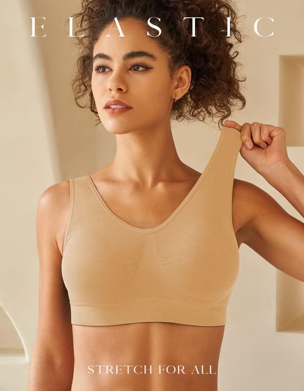 Skiennix Women's Sports Bras - Comfortable Seamless Stretchy Yoga Bra | 3-Pack Set