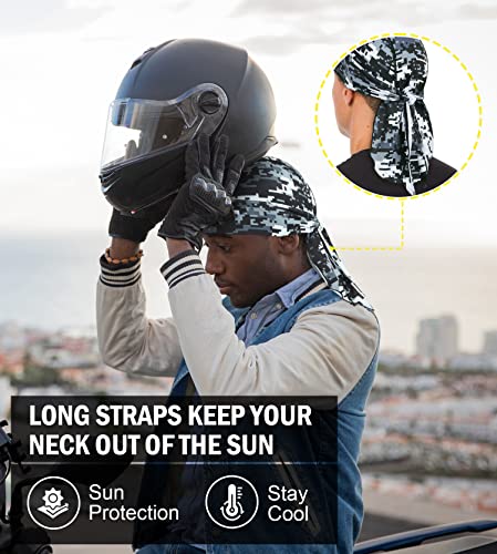 Cooling Do Rags Skull Cap Helmet Liner - Digital Camo Gray, Breathable Sweat-Seal