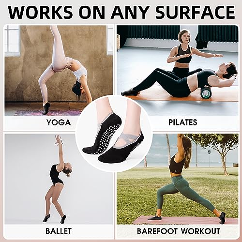 Non-Slip Yoga Socks for Women - Black Fitness Sport Sock