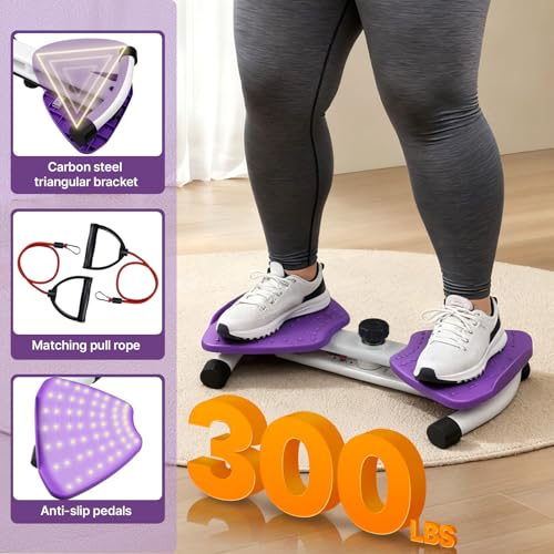 Waist Twister Machine - 300 lbs Capacity, Core Ab Exercise, Purple